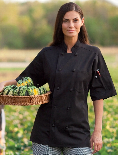 Uncommon Threads Antigua Chef Coat - Black - Unisex - Chefwear