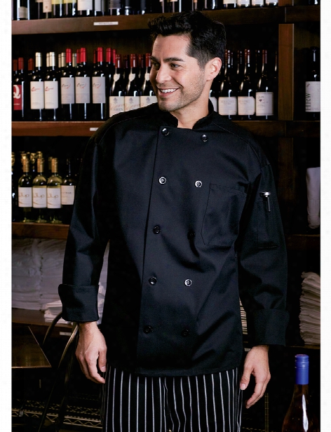 Uncommon Threads Classic Chef Coat With Mesh Back - Black - Unisex - Chefwear