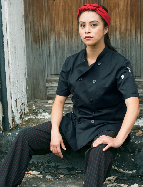 Uncommon Threads Tahoe Womens Chef Coat - Black - Unisex - Chefwear