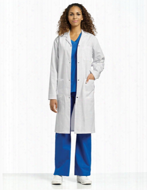 White Cross Snap Button Labcoat - White - Male - Men's Scrubs