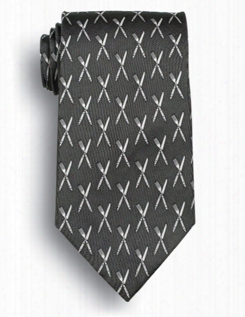 Wolfmark Restaurant Print Neckties - Fork And Knife - Unisex - Chefwear