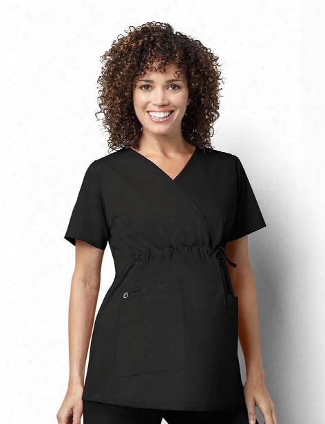 Wonderwink Wonderwork Maternity Scrub Top - Black - Female - Women's Scrubs