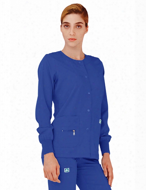 Adar Indulgence Jr. Fit Warm-up Scrub Jacket - Royal Blue - Female - Women's Scrubs