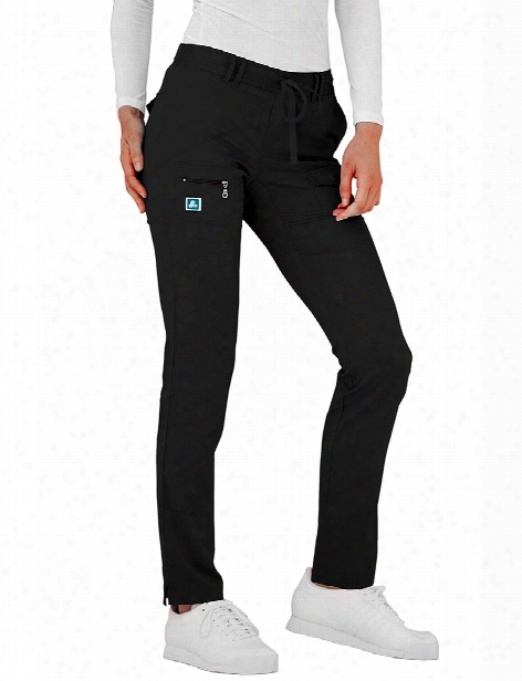 Adar Indulgence Lowrise Tapered Pant - Black - Female - Women's Scrubs