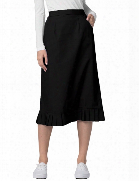 Adar Pleat Flounce Skirt - Black - Female - Women's Scrubs