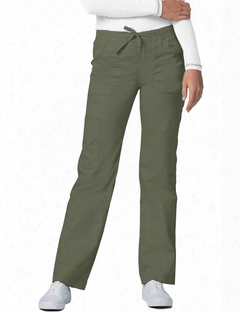 Adar Pop-stretch Mid Rise Cargo Scrub Pant - Olive - Female - Women's Scrubs