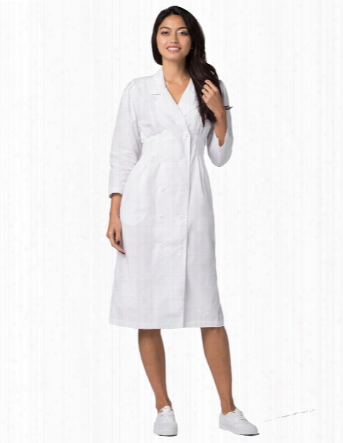 Adar Universal Fitted Midriff Dress - White - Female - Women's Scrubs