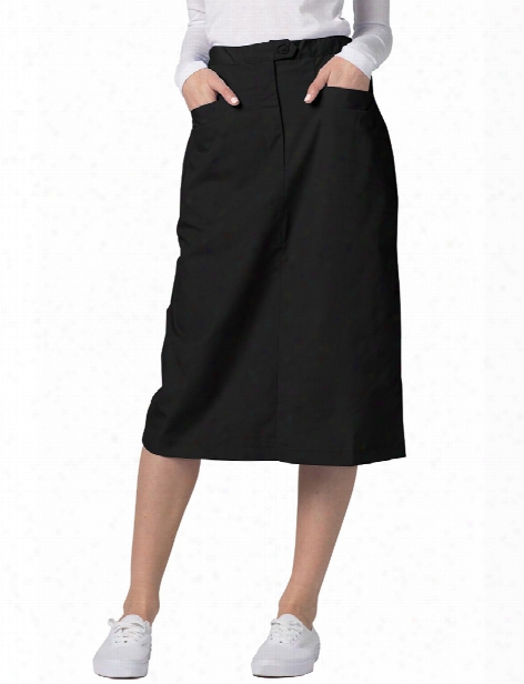 Adar Universal Mid-calf Length Skirt - Black - Female - Women's Scrubs