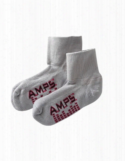 Amps Ladies Coolmax Moisture Wicking Crew Cut Socks Lite - Grey - Female - Women's Scrubs