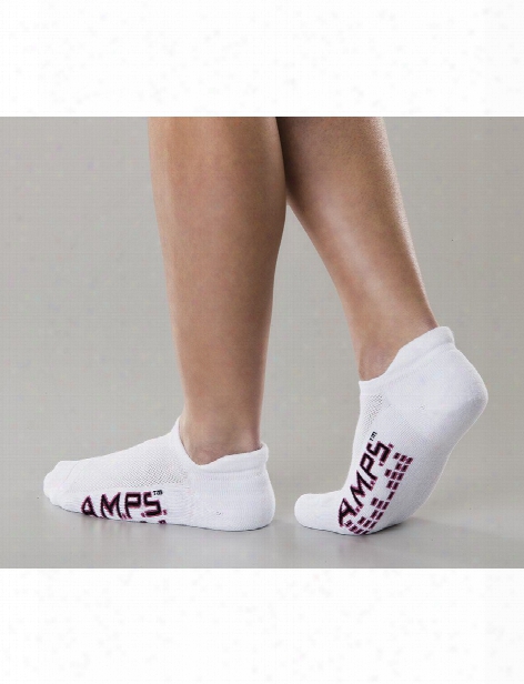 Amps Ladies Coolmax Moisture Wicking Tab Ankle Socks - White - Female - Women's Scrubs