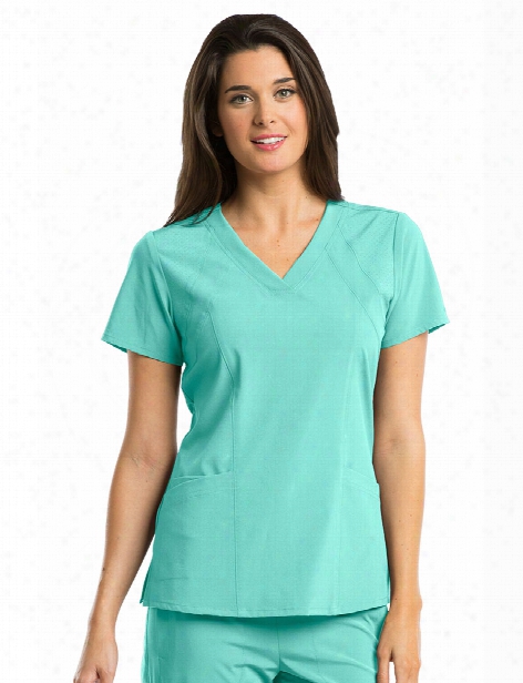 Barco One 4 Pocket V-neck Scrub Top - Barco Aqua - Female - Wom En's Scrubs