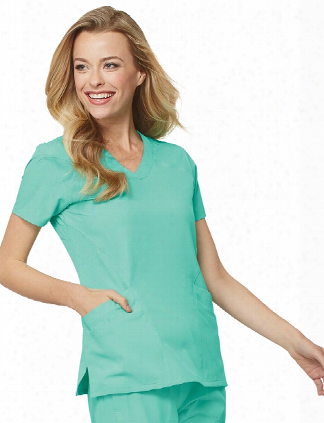 Barco One 5 Pocket Scrub Top - Barco Aqua - Female - Women's Scrubs