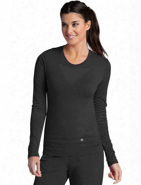 Barco One Long Sleeve Seamless Tee - Black - Female - Women's Scrubs