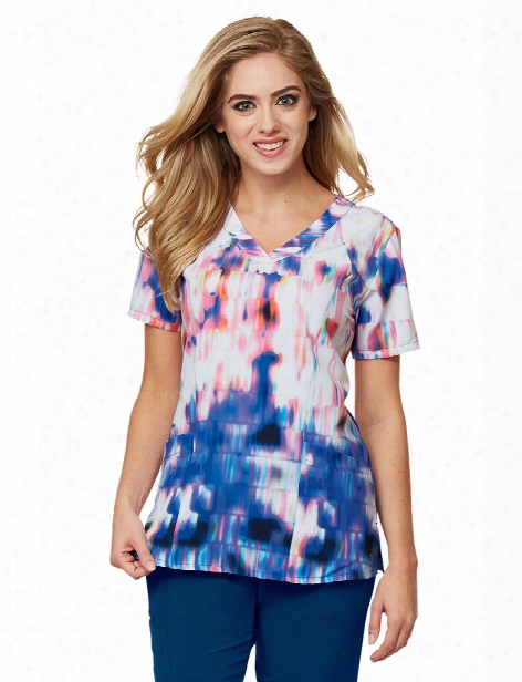 Barco One Neon Lights Scrub Top - Print - Female - Women's Scrubs