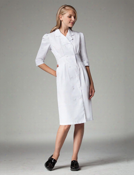 Barco Prima 3/4 Sleeve Button Front Dress - Print - Female - Women's Scrubs