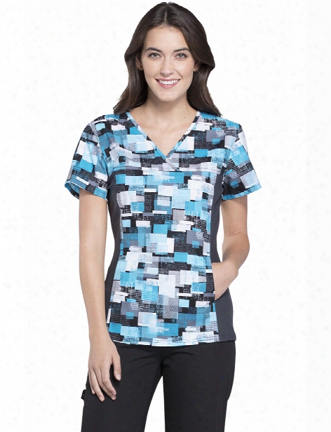 Cherokee Flexibles All Layered Up Scrub Top - Print - Female - Women's Scrubs