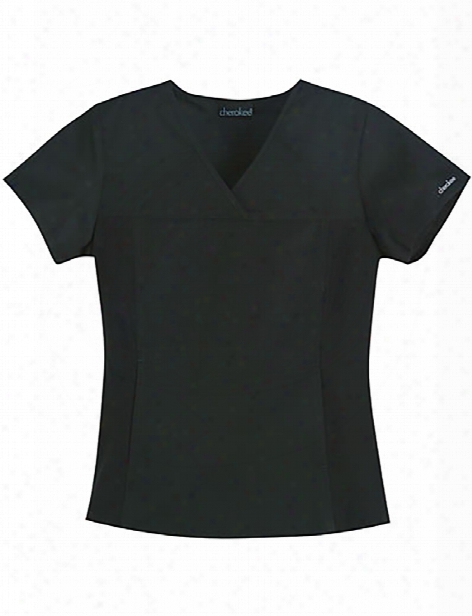 Cherokee Flexibles V-neck Scrub Top - Black - Female - Women's Scrubs