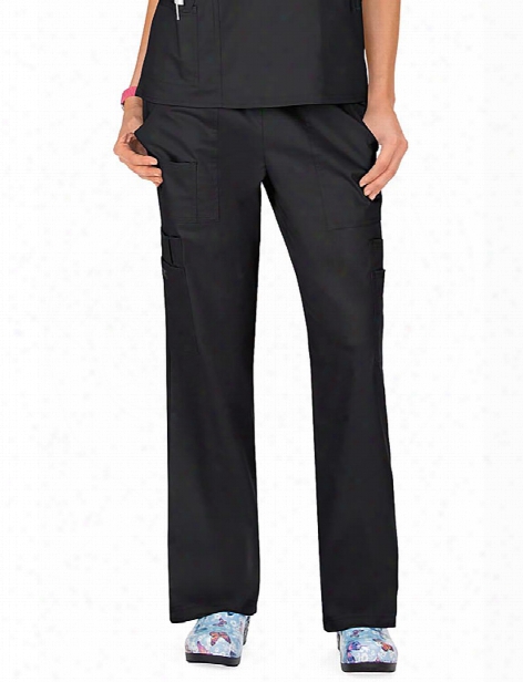 Cherokee Workwear Core Stretch Mid Rise Pull On Cargo Pant - Black - Female - Women's Scrubs