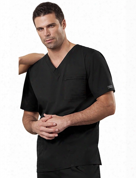 Cherokee Workwear Core Stretch Unisex V-neck Scrub Top - Black - Unisex - Unisex