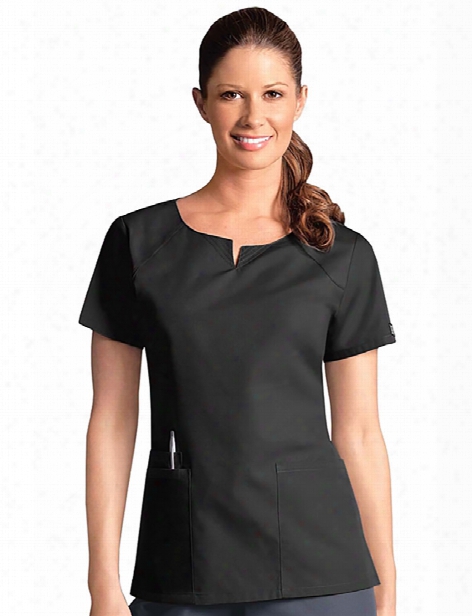 Cherokee Workwear Originals Round Neck Scrub Top - Black - Female - Women's Scrubs