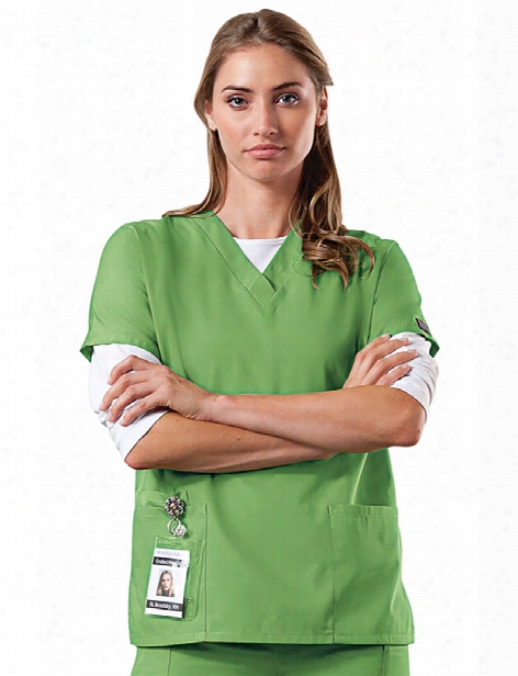 Cherokee Workwear Originals V-neck Scrub Top - Aloe - Female - Women's Scrubs