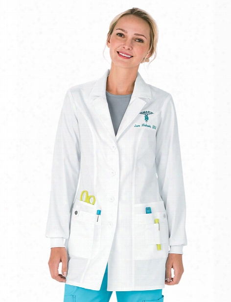 Dickies Gen Flex 32" Contemporary Fit Lab Coat - White - Female - Women's Scrubs