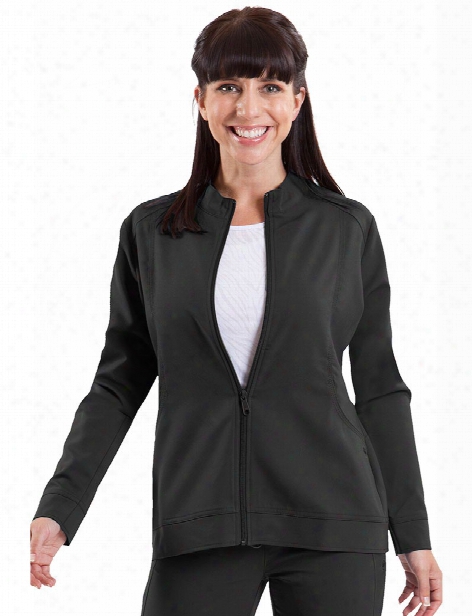 Healing Hands Purple Label Dakota Zipper Front Jacket - Black - Female - Women's Scrubs