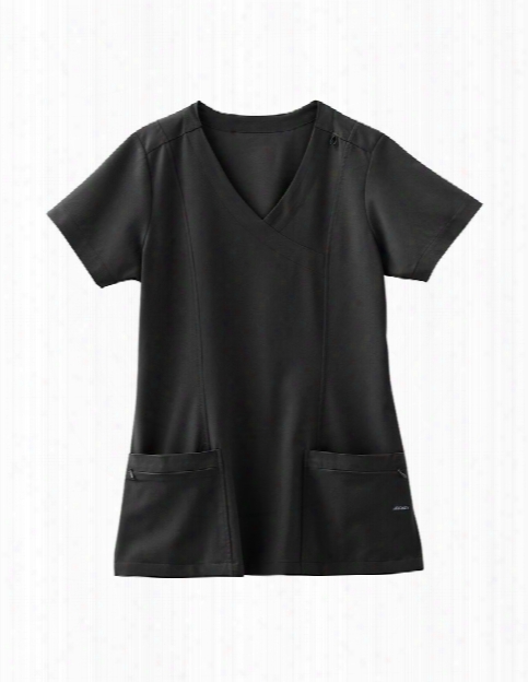 Jockey Classic Mock Wrap Scrub Top - Black - Female - Women's Scrubs