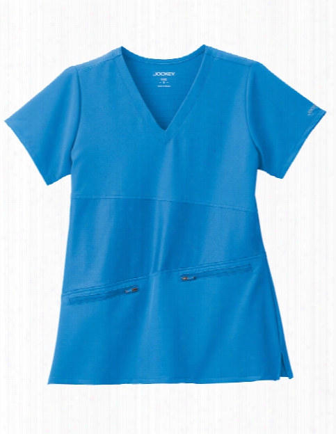 Jockey Performance Rx Conquer The Day Scrub Top - Sea Blue - Female - Women's Scrubs