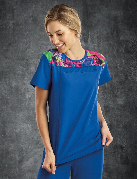 Jockey Performance Rx Kinetic Multi Scrub Top - Print - Female - Women's Scrubs