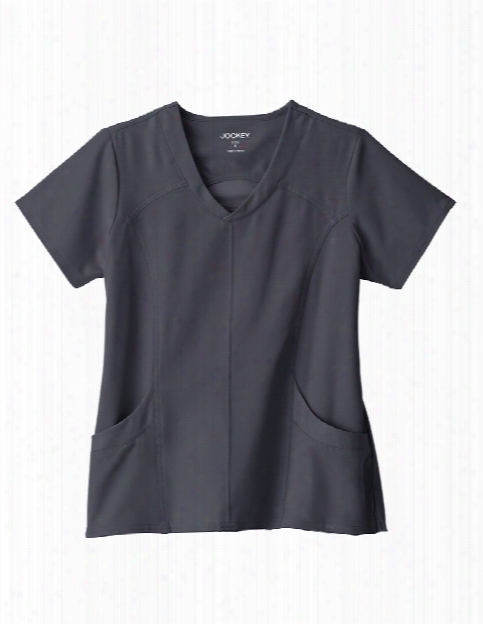 Jockey Performance Rx Peak Performance Scrub Top - Charcoal - Female - Women's Scrubs