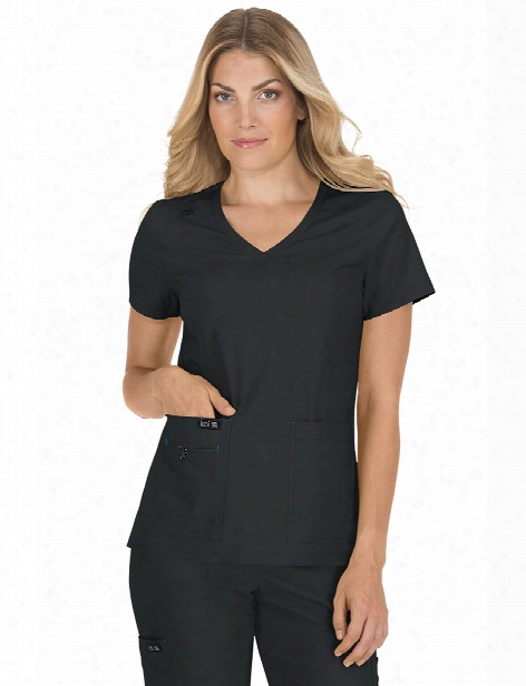 Koi Basics Becca Scrub Top - Black - Female - Women's Scrubs