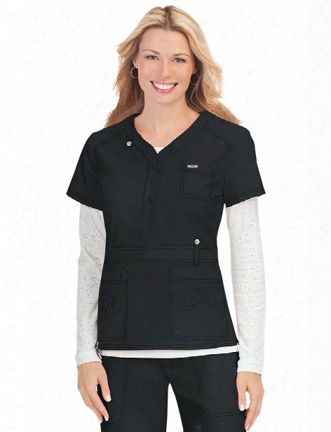 Koi Kendall Scrub Top - Black - Female - Women's Scrubs