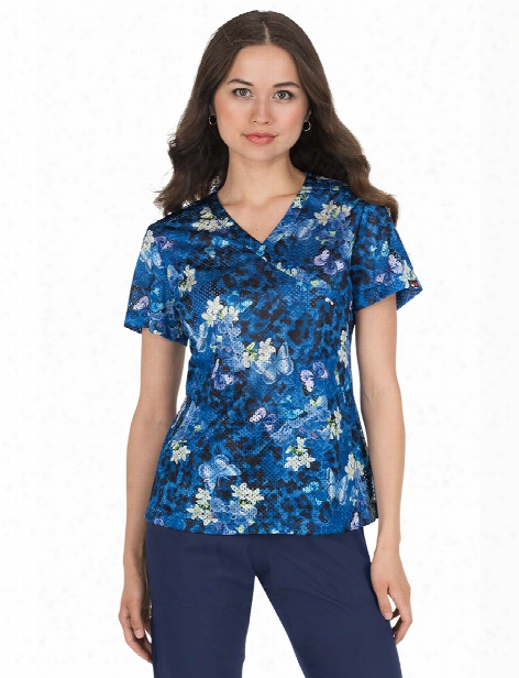 Koi Lite Animal Garden Bliss Scrub Top - Print - Female - Women's Scrubs