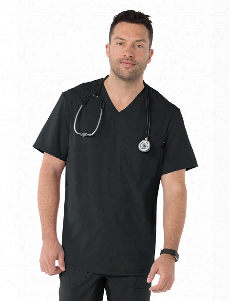 Koi Lite Force Scrub Top - Black - Male - Men's Scrubs