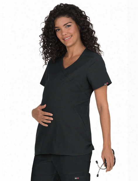 Koi Lite Maternity Destiny Scrub Top - Black - Female - Women's Scrubs