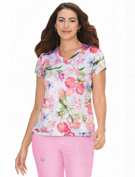 Koi Mariposa Beautiful Life Paulina Scrub Top - Print - Female - Women's Scrubs