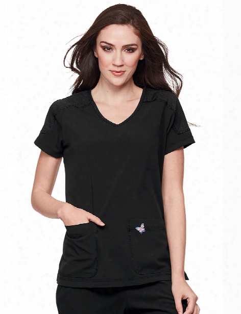 Koi Mariposa Cassie Scrub Topp - Black - Female - Women's Scrubs