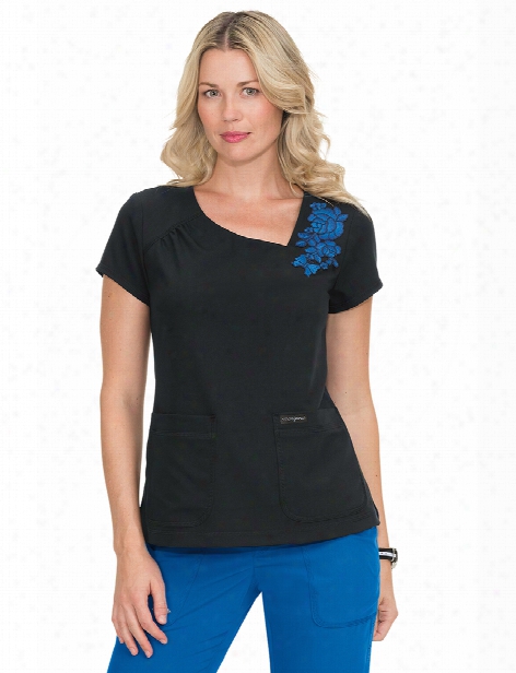 Koi Mariposa Celine Scrub Top - Black - Female  - Women's Scrubs