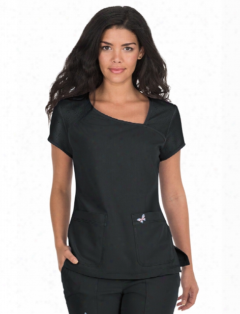 Koi Mariposa Tara Scrub Top - Black - Female - Women's Scrubs