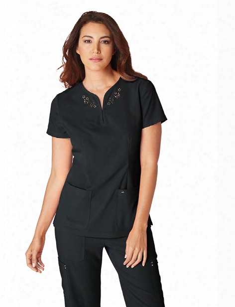 Koi Sapphire Talie Scrub Top - Black - Female - Women's Scrubs