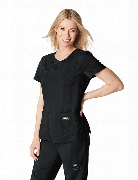 Koi Tech Serena Scrub Top - Black - Female - Women's Scrubs