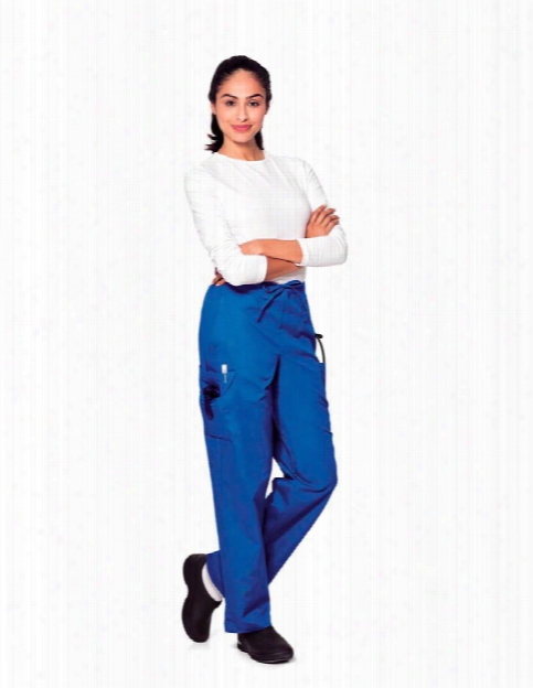 Landau Classic Cargo Drawstring Scrub Pant - Royal - Female - Women's Scrubs