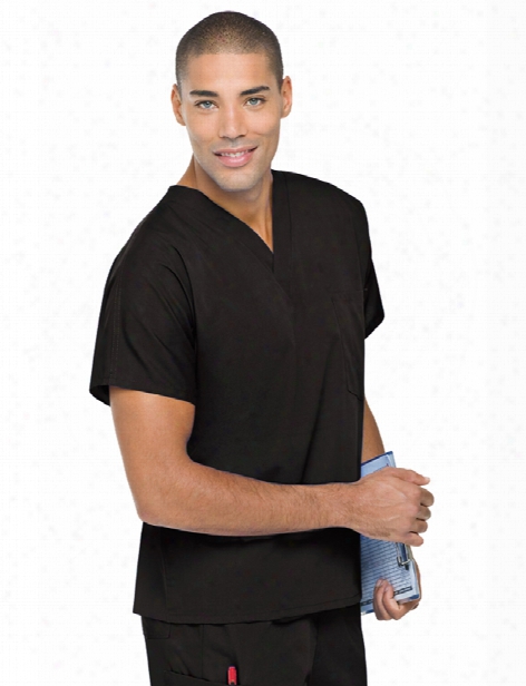 Landau Scrubzone Unisex Scrub Top - Black - Unisex - Unisex