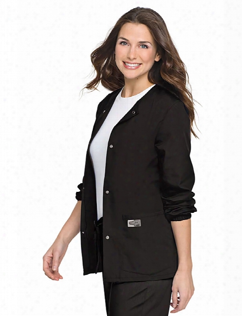 Landau Scrubzone Warm-up Jacket - Black - Female - Women's Scrubs