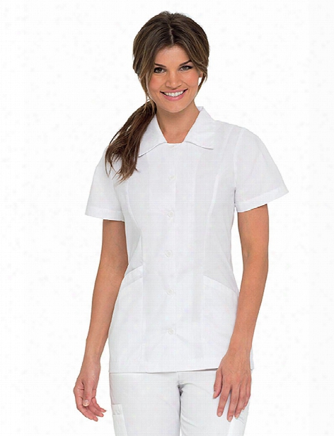 Landau Student Tailored Tunic - White - Female - Women's Scrubs