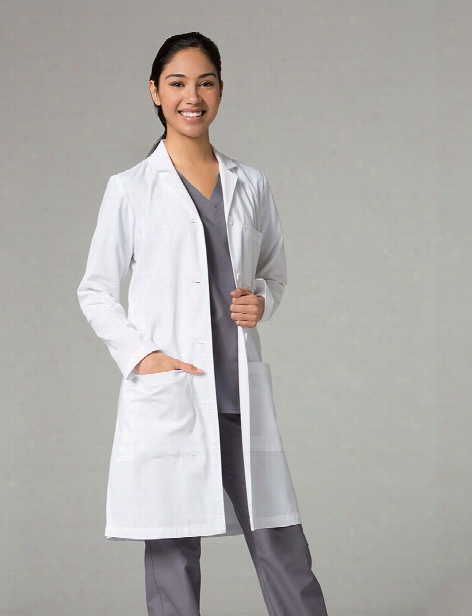 Maevn Red Panda Womens Long 38" Lab Coat - White - Female - Women's Scrubs