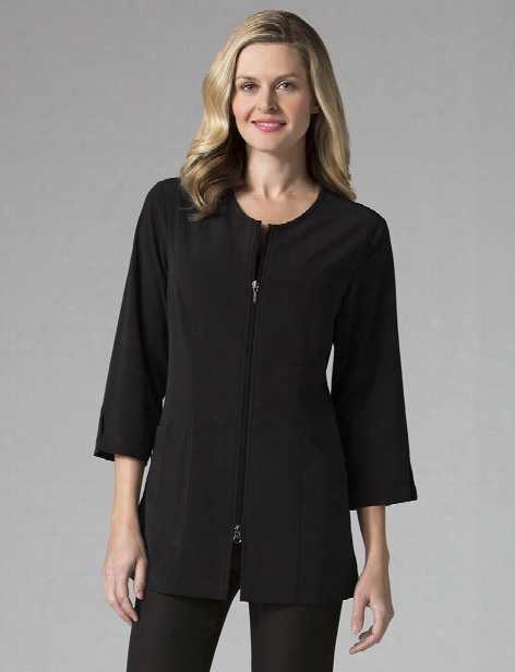 Maevn Smart Collection 3/4 Sleeve Lab Jacket - Black - Female - Women's Scrubs