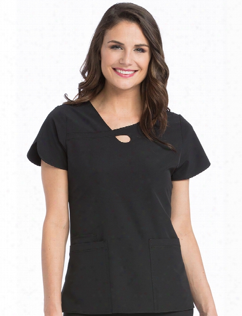 Med Couture 4-ever Flex Impact Scrub Top - Black - Female - Women's Scrubs