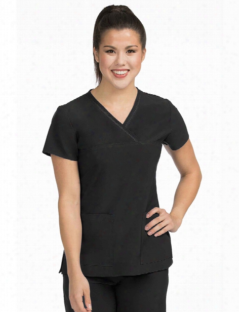 Med Couture Activate Fluid Scrub Top - Black - Female - Women's Scrubs